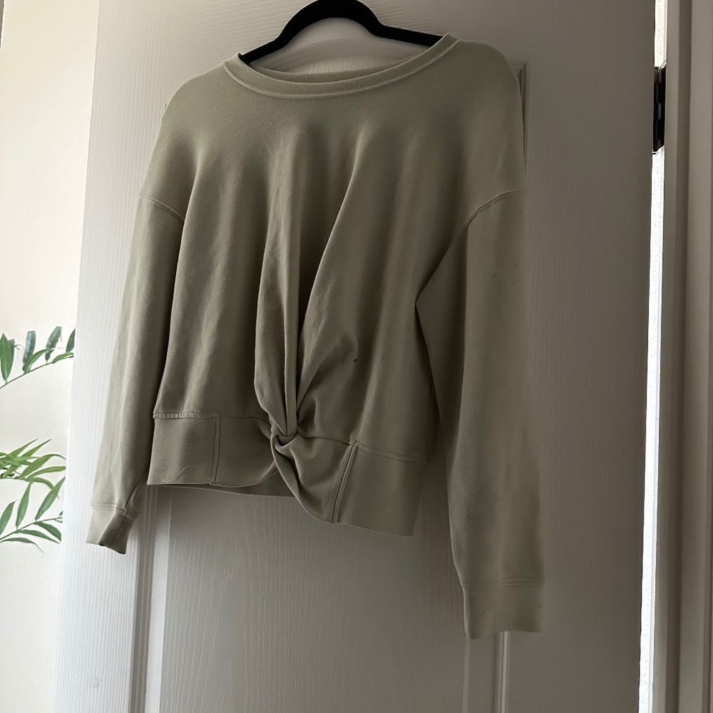 MAGASCHONI Long-sleeve Scuba Twisted-front Top In Sundried Vine.